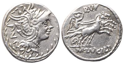 M. Lucilius Rufus, Denarius, 101 Bc; Ar (3,95 G; 19 MM; 4 H)