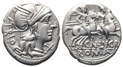 Cn. Lucretius Trio, Denarius, 136 Bc; Ar (3,80 G; 18,5 MM; 7 H)