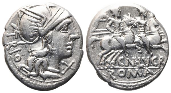 Cn. Lucretius Trio, Denarius, 136 BC; AR (3,80 g; 18,5 mm; 7 h)