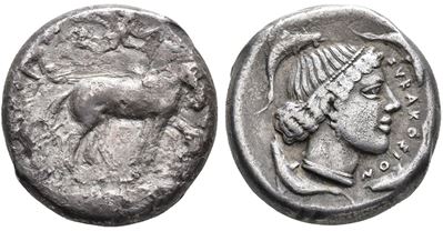 Sicily, Syracuse, 466-405 Bc. Ar Tetradrachm (25mm, 16,72g), C. 450-440 Bc.