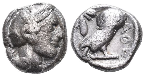 Attica, Athens, c. 454-404 BC. AR Drachm (13mm, 4g).