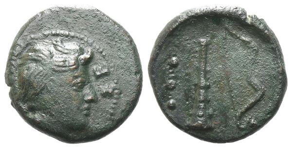 Sicily, Selinos, c. 415/2-409 BC. Æ Tetras (14 mm, 2.17 g).