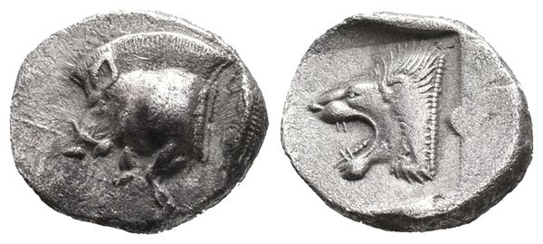 Mysia, Kyzikos, c. 450-400 BC. AR Diobol (10mm. 1.25g).  - Auction Greek, Roman, Byzantine Coins - Bertolami Fine Art - Prague