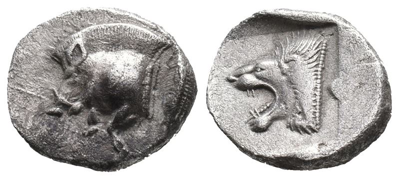 Mysia, Kyzikos, C. 450-400 Bc. Ar Diobol (10mm. 1.25g).