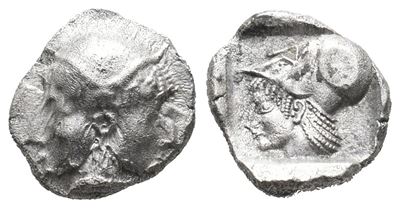 Mysia, Lampsakos, C. 500-450. Ar Diobol (9mm, 1.18g).