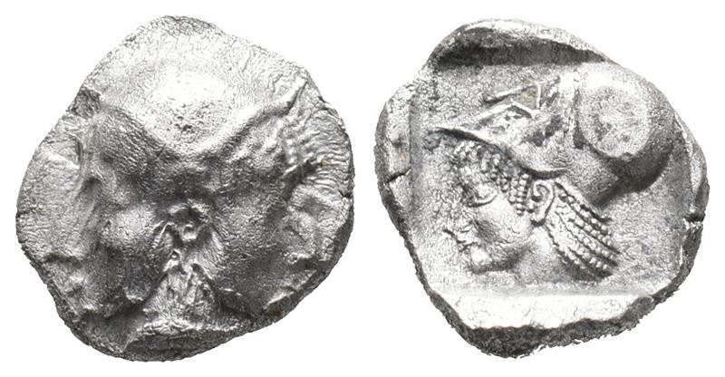 Mysia, Lampsakos, C. 500-450. Ar Diobol (9mm, 1.18g).
