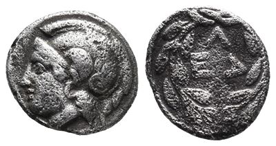 Aeolis, Elaia, 4th-3rd Centuries Bc. Ar Obol (10mm, 0.96g).