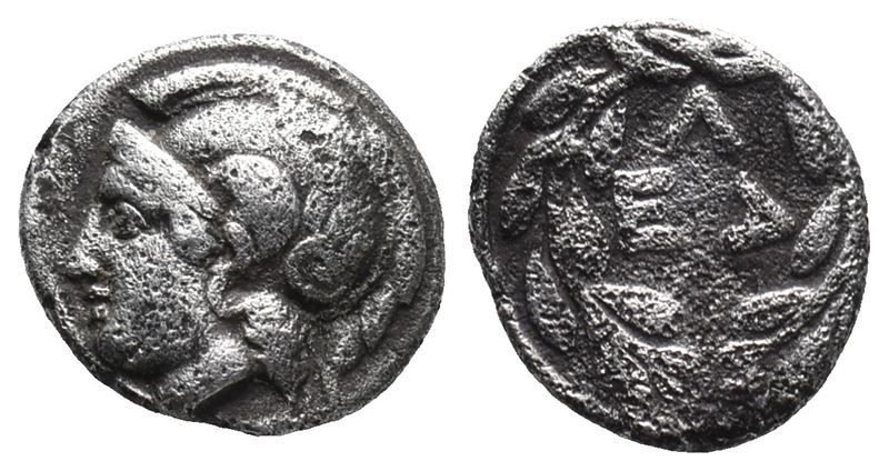 Aeolis, Elaia, 4th-3rd Centuries Bc. Ar Obol (10mm, 0.96g).