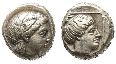 Lesbos, Mytilene, C. 377-326 Bc. El Hekte - 1/6 Stater (10mm, 2.54g).