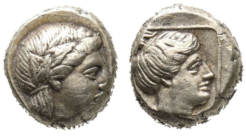 Lesbos, Mytilene, C. 377-326 Bc. El Hekte - 1/6 Stater (10mm, 2.54g).