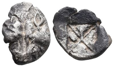 Caria, Uncertain, 5th Century Bc. Ar Diobol (11mm, 1.53g).