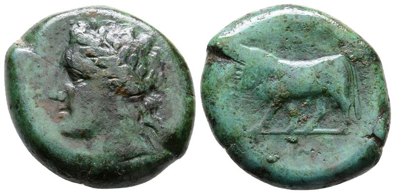 Sicily, Tauromenion, C. 357-315 Bc. Æ Hemilitron (26 MM, 16.39 G).