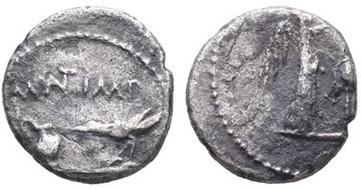 Mark Antony And Lepidus, Military Mint in Transalpine Gaul, May-summer 43 Bc. Ar Quinarius (12mm,...