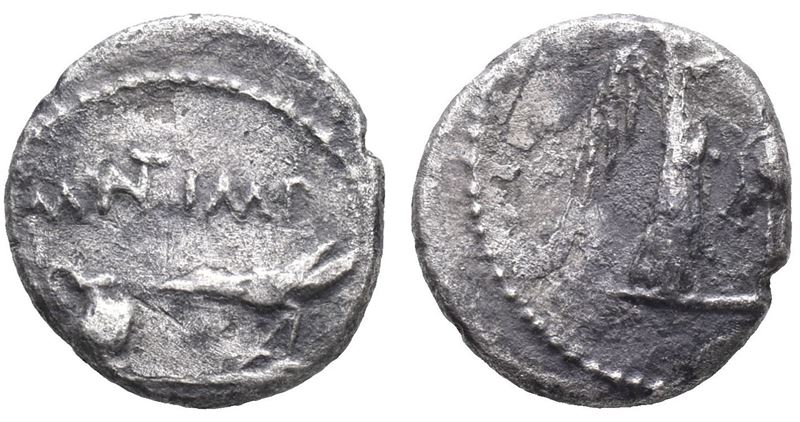 Mark Antony And Lepidus, Military Mint in Transalpine Gaul, May-summer 43 Bc. Ar Quinarius (12mm,...