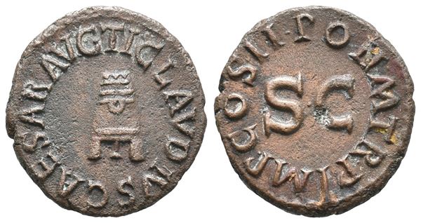 Claudius (41-54). Æ Quadrans (17mm, 2.64g).  - Auction Greek, Roman, Byzantine Coins - Bertolami Fine Art - Prague