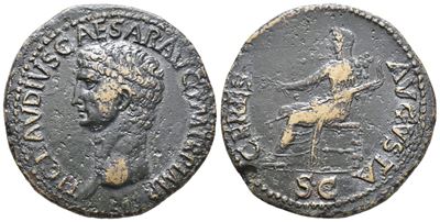 Claudius (41-54). Æ Dupondius (30mm, 12.82g).