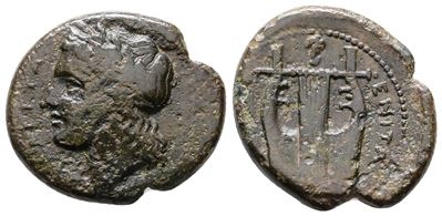 Sicily, Tauromenion, C. 357-305 Bc. Æ Hemilitron (23 MM, 7.26 G).