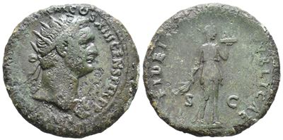 Domitian (81-96). Æ Dupondius (28mm, 10.52g).