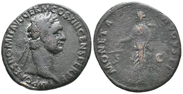 Domitian (81-96). Æ As (28mm, 8.19g).  - Auction Greek, Roman, Byzantine Coins - Bertolami Fine Art - Prague