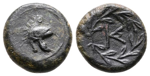 Sicily, Tauromenion, Campanian mercenaries, c. 392-358 BC. Æ (13 mm, 1.88 g).