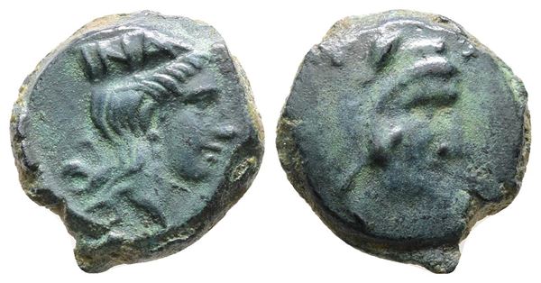 Sicily, Himera as Thermai Himerensis, late 4th - early 3rd century BC. Æ (14 mm, 3.73 g).
