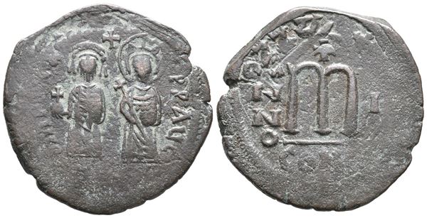 Phocas and Leontia (602-610). Æ 40 Nummi (24mm, 11.8g).  - Auction Greek, Roman, Byzantine Coins - Bertolami Fine Art - Prague