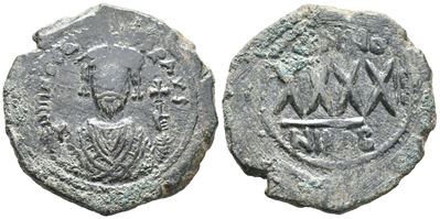 Phocas (602-610). Æ 40 Nummi (33mm, 11.93g).
