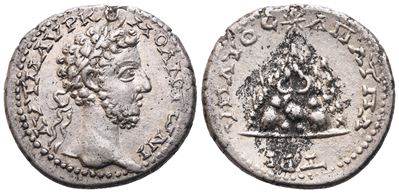 Commodus (177-192), Didramma, Caesarea in Cappadocia, 183-185, argento