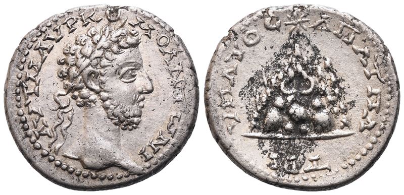Commodus (177-192), Didramma, Caesarea in Cappadocia, 183-185, argento