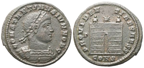 Constantine II as Caesar (317-337), Follis struck under Constantine I, Constantinople; AE (2,40 g; 20,2 mm; 11 h)