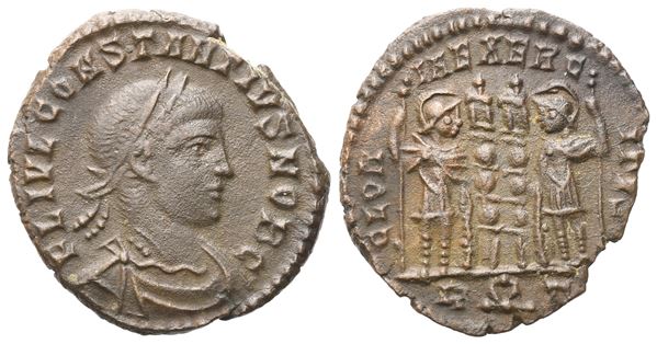 Constantius II as Caesar, (324-337), Follis, Rome; Æ (2,08 g; 17,4 mm; 6 h)