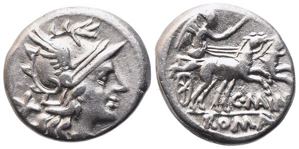 C. Maianius, Denarius, 153 BC; AR (3,89 g; 17,5 mm; 11 h)  - Auction RES PVBLICA - Bertolami Fine Art - Prague