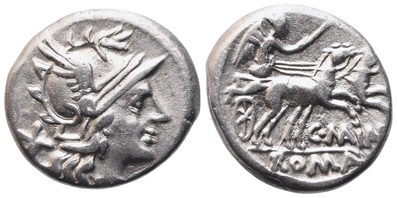 C. Maianius, Denarius, 153 Bc; Ar (3,89 G; 17,5 MM; 11 H)