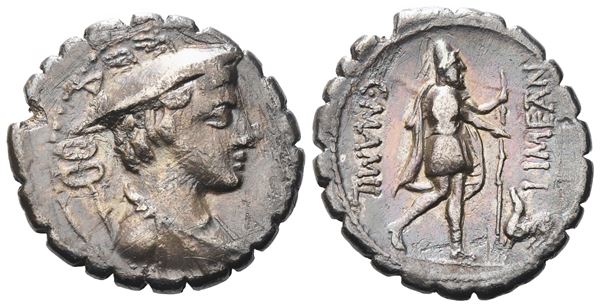 C. Mamilius Limetanus, Denarius serratus, 82 BC; AR (3,72 g; 18,4 mm; 3 h)