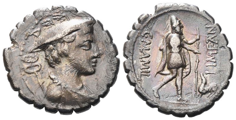 C. Mamilius Limetanus, Denarius Serratus, 82 Bc; Ar (3,72 G; 18,4 MM; 3 H)