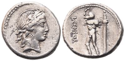 L. Marcius Censorinus, Denarius, 82 Bc; Ar (3,93 G; 17,8 MM; 4 H)