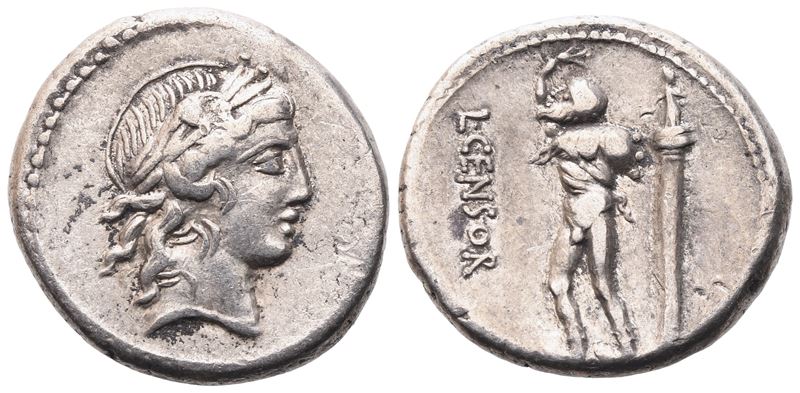 L. Marcius Censorinus, Denarius, 82 Bc; Ar (3,93 G; 17,8 MM; 4 H)