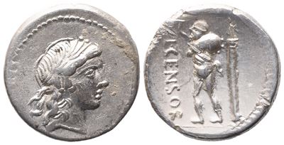 L. Marcius Censorinus, Denarius, 82 Bc; Ar (3,54 G; 17,3 MM; 11 H)