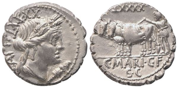 C. Marius Capito, Denarius serratus, Rome, 81 BC; AR (3,88 g; 18,4 mm; 5 h)