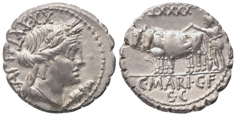 C. Marius Capito, Denarius serratus, Rome, 81 BC; AR (3,88 g; 18,4 mm; 5 h)