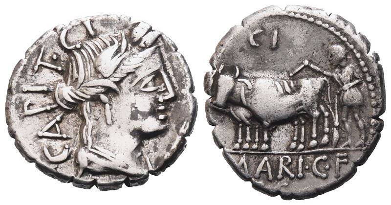 C. Marius Capito, Denarius, 81 Bc; Ar (3,85 G; 17,2 MM; 9 H)