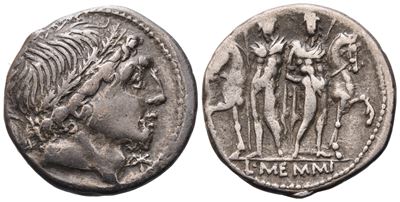 L. Memmius, Denarius, 109-108 Bc; Ar (3,89 G; 19,3 MM; 7 H)
