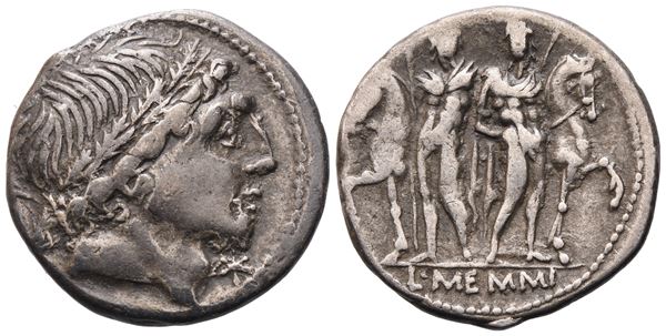 L. Memmius, Denarius, 109-108 BC; AR (3,89 g; 19,3 mm; 7 h)
