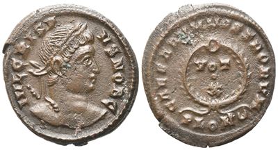 Crispus Caesar (317-326), Nummus, Londinium; Æ (2,72 G; 19,8 MM; 7 H)
