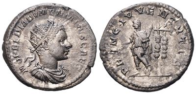 Diadumenianus Caesar (217-218), Antoninianus, Rome, 218; Ar (4,65 G; 22,2 MM; 6 H)