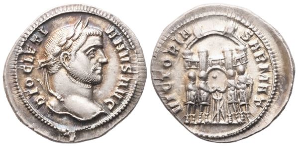 Diocletian (284-305), Argenteus, Ticinum, c. 295; AR (3,50 g; 20,2 mm; 6 h)