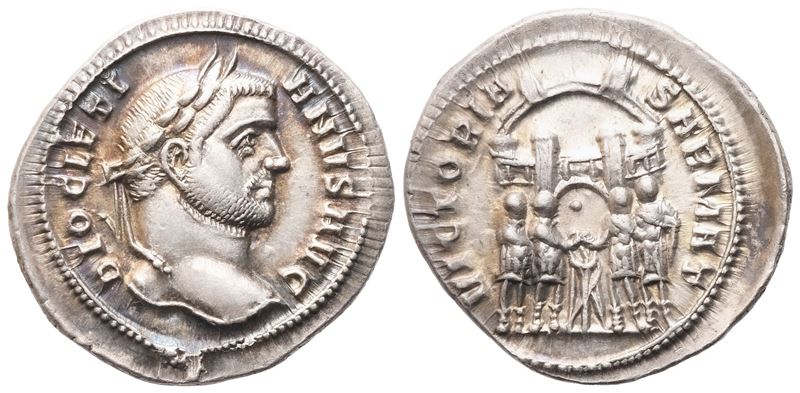Diocleziano, Argenteus di Ticinum, circa 295 d.C.