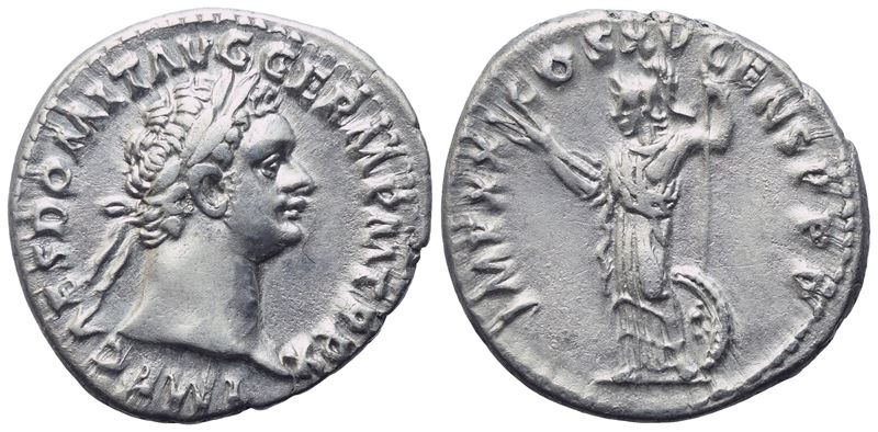 Domitian (81-96), Dearius, Rome, 90-91; Ar (3,52 G; 18,7 MM; 6 H)
