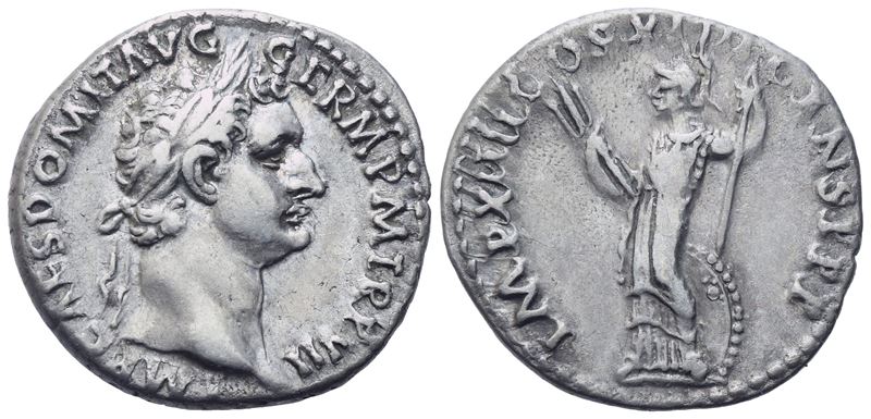 Domitian (81-96), Denarius, Rome, 87; Ar (3,49 G; 17,8 MM; 6 H)