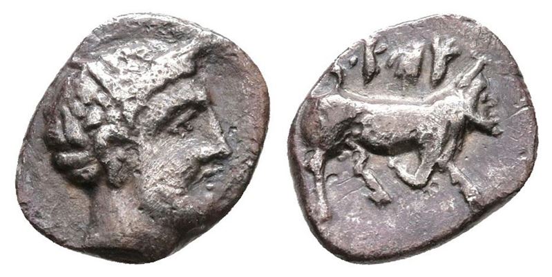Sicily, Panormos As Ziz, C. 405-380 Bc. Ar Litra (11 MM, 0.82 G).
